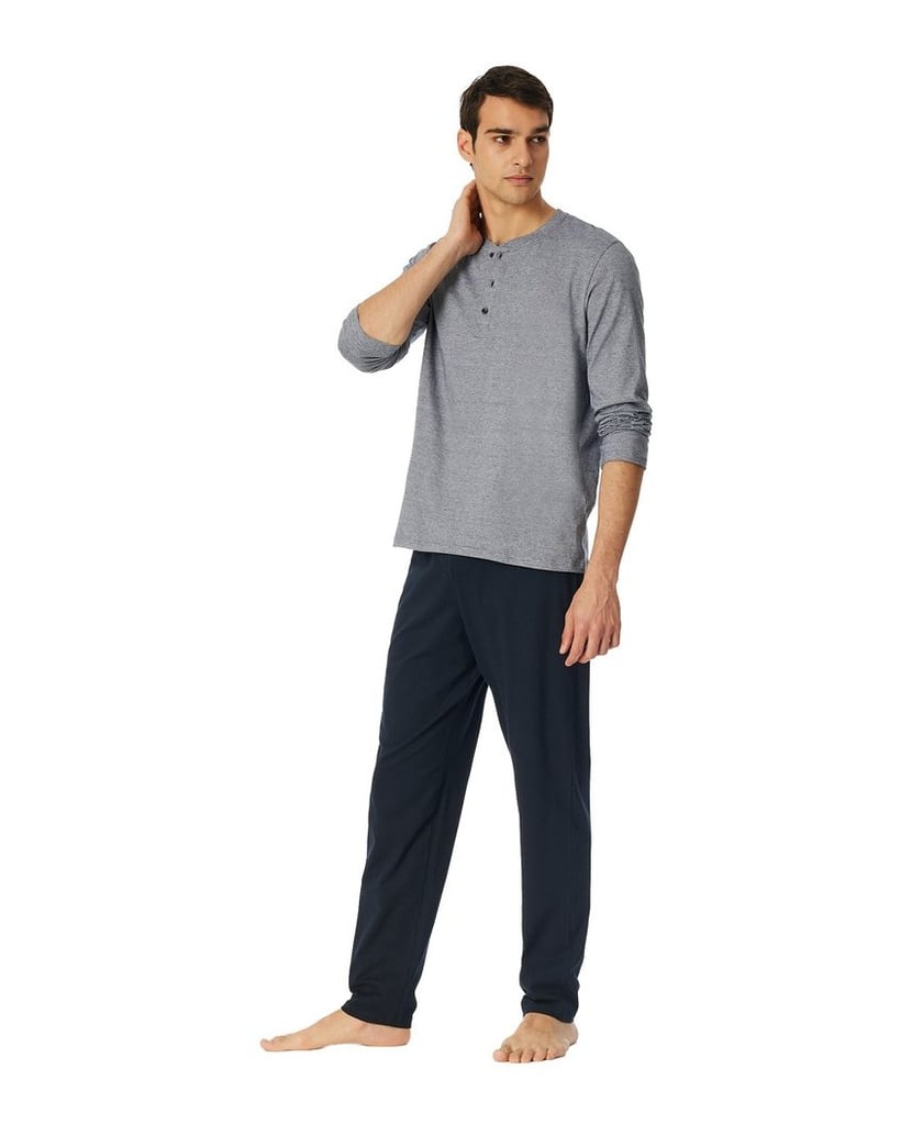 SCHIESSER-Herren-Pyjama-Casual-Essentials-grau