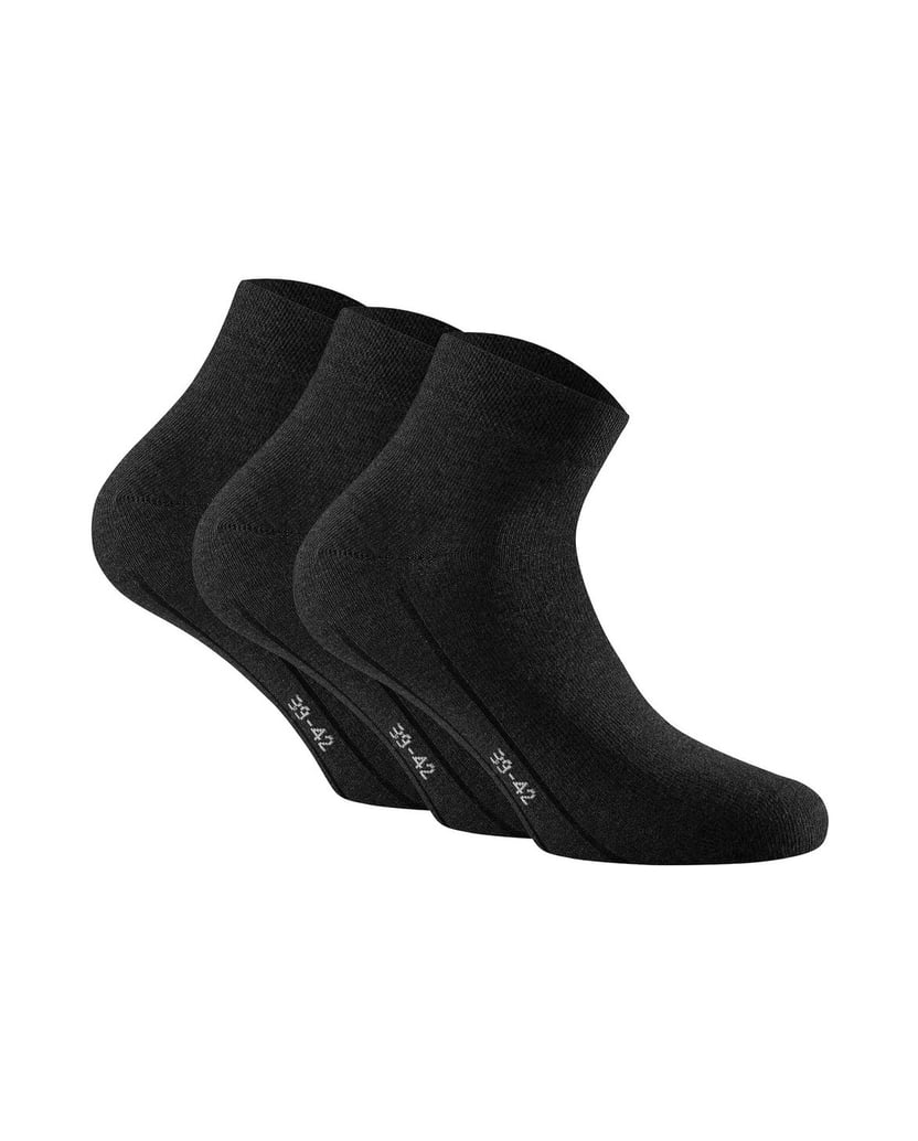 Rohner-basic-Unisex-Socken-3er-Pack-Sneaker-Plus-3er-schwarz