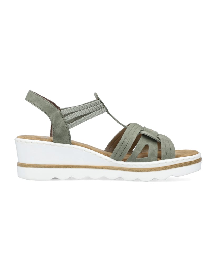 Rieker-Sandále-na-platforme-67459-zelená