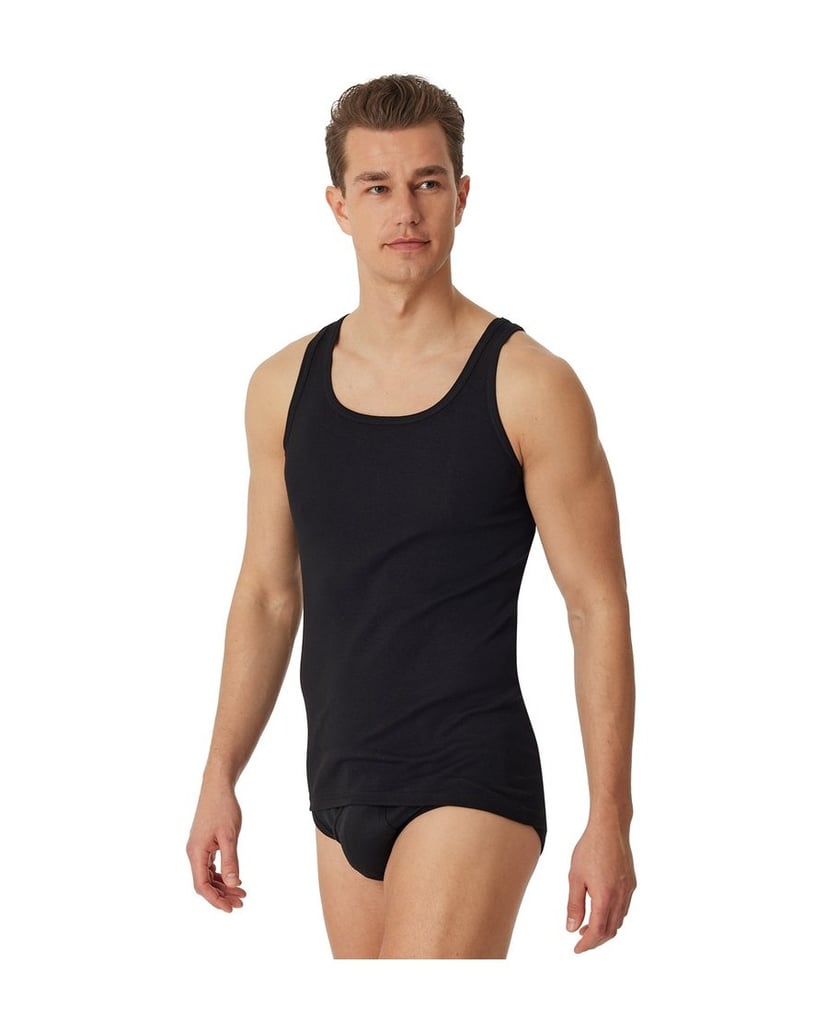 SCHIESSER-Herren-Unterhemd-2er-Pack-schwarz