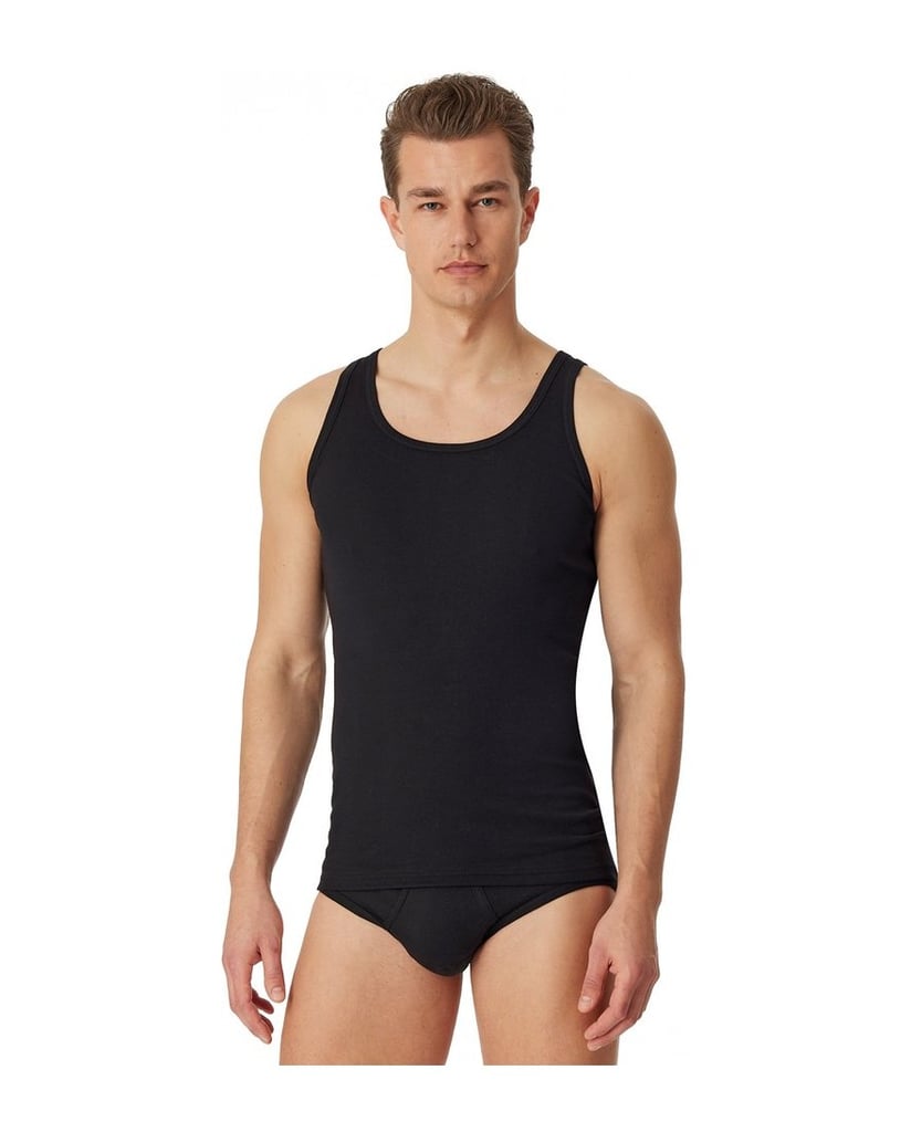 SCHIESSER-Herren-Unterhemd-2er-Pack-schwarz