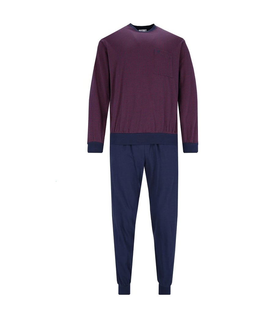 hajo-Herren-Pyjama-bordeaux