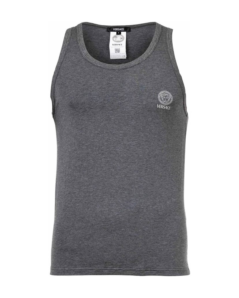 VERSACE-Herren-Unterhemd-1er-Pack-T-SHIRT-LONG-SLEEVES-ROUND-NECK-JERSEY-TOPEKA-BI-STRETCH-COTTON-ORGANIC-NEW-LOGO-schwarz