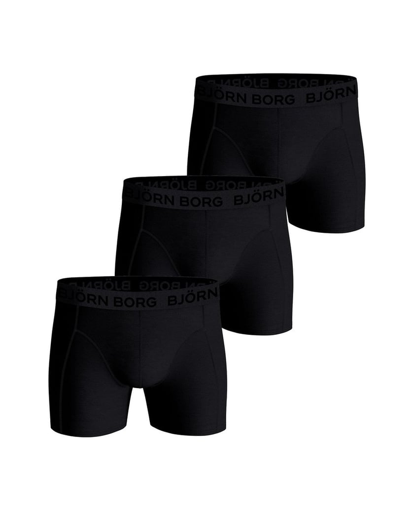 Björn-Borg-Herren-Boxershort-3er-Pack-Cotton-Stretch-Boxer-Trunks-3P-schwarz
