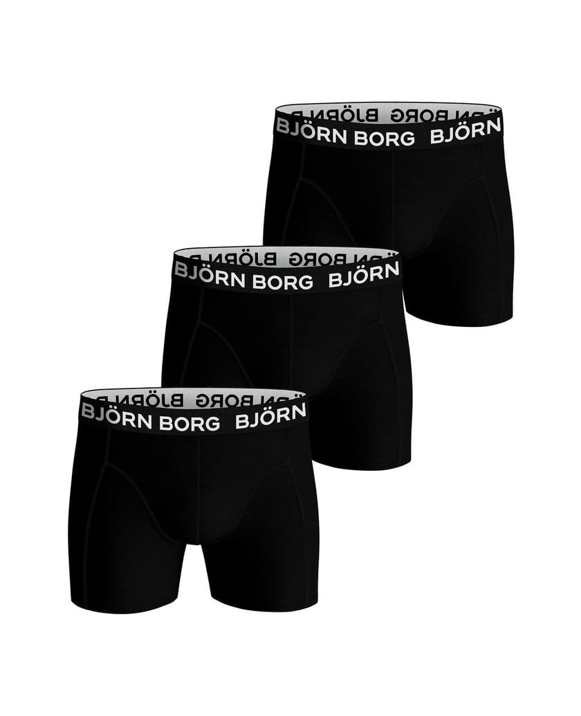 Björn-Borg-Herren-Boxershort-3er-Pack-Cotton-Stretch-Boxer-Trunks-3P-schwarz