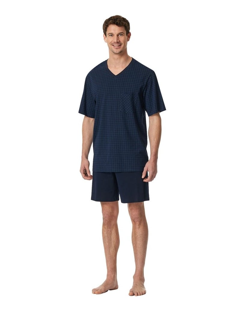 SCHIESSER-Herren-Pyjama-Casual-Essentials-dunkelblau
