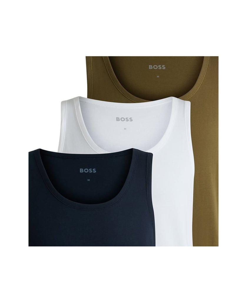 BOSS-Herren-Unterhemd-3er-Pack-TankTop-3P-Cla-weiss