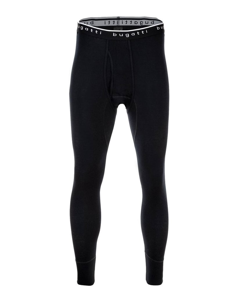 BUGATTI-Herren-Lange-Unterhose-1er-Pack-Lange-Unterhose-Feinripp-schwarz