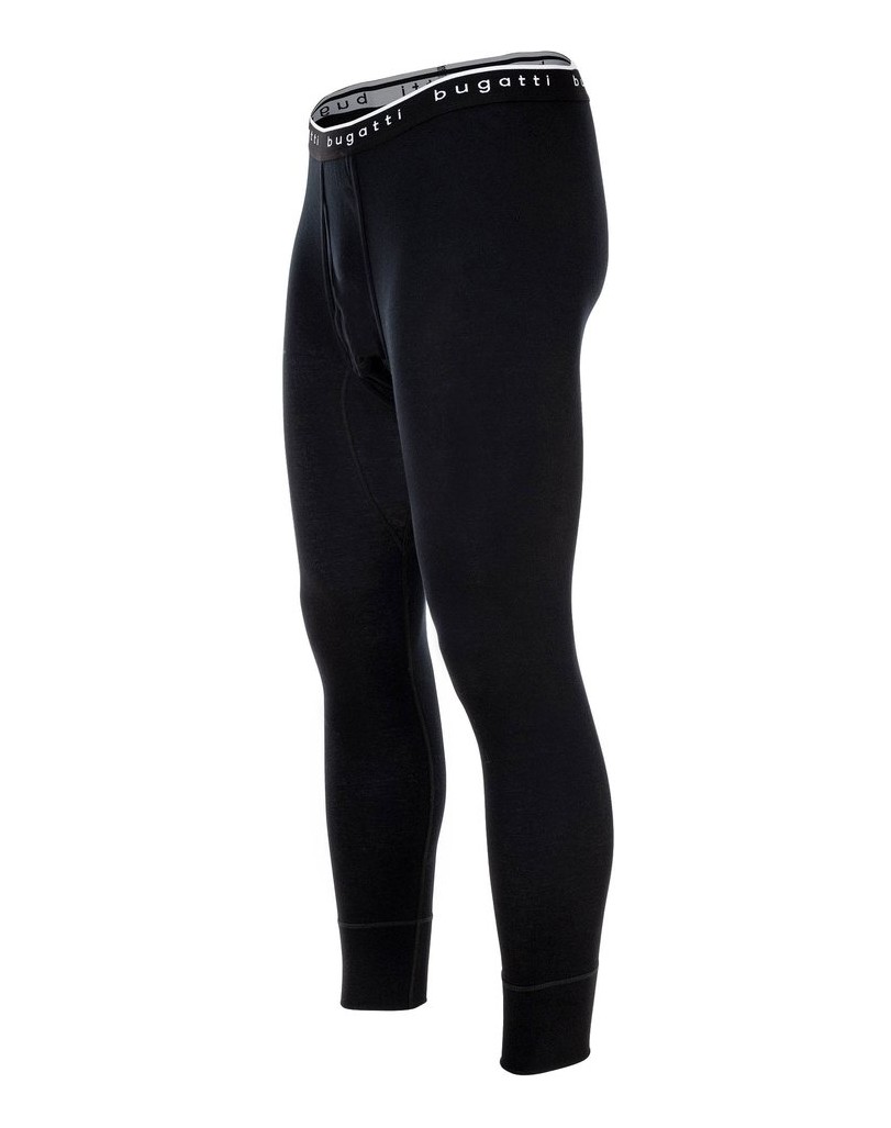BUGATTI-Herren-Lange-Unterhose-1er-Pack-Lange-Unterhose-Feinripp-schwarz