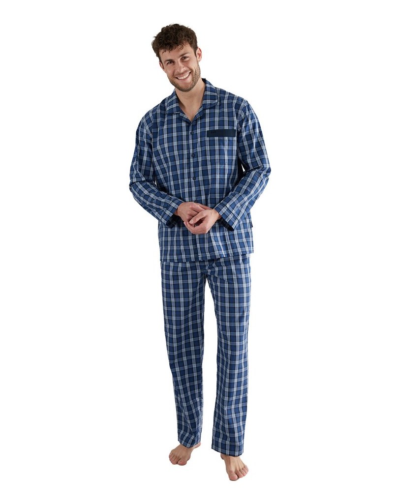 GÖTZBURG-Herren-Pyjama-blau