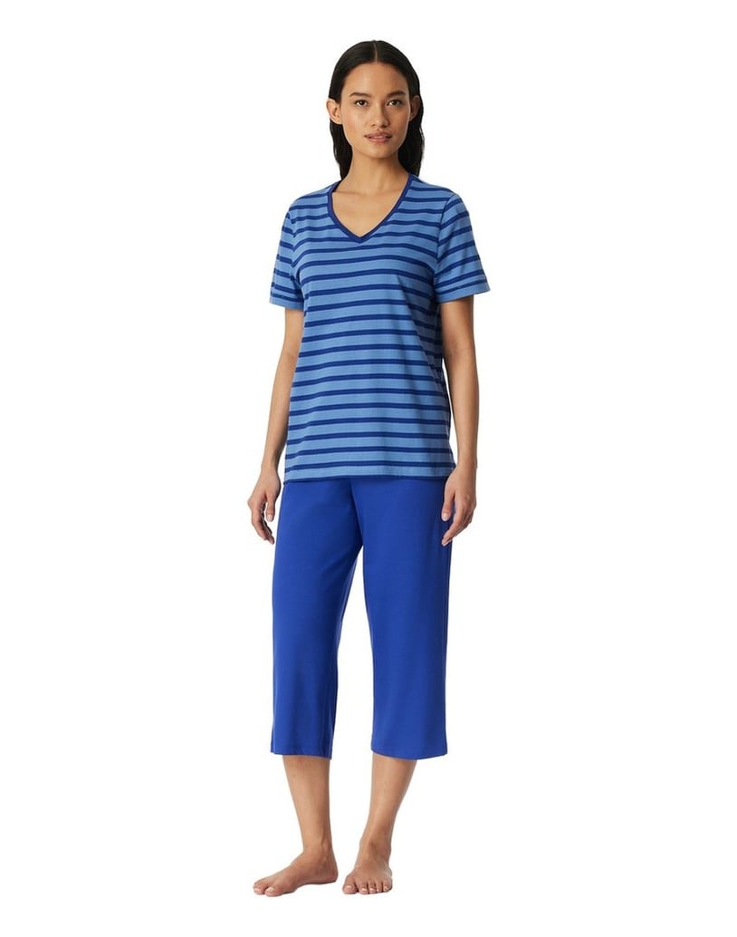 SCHIESSER-Damen-Pyjama-blau