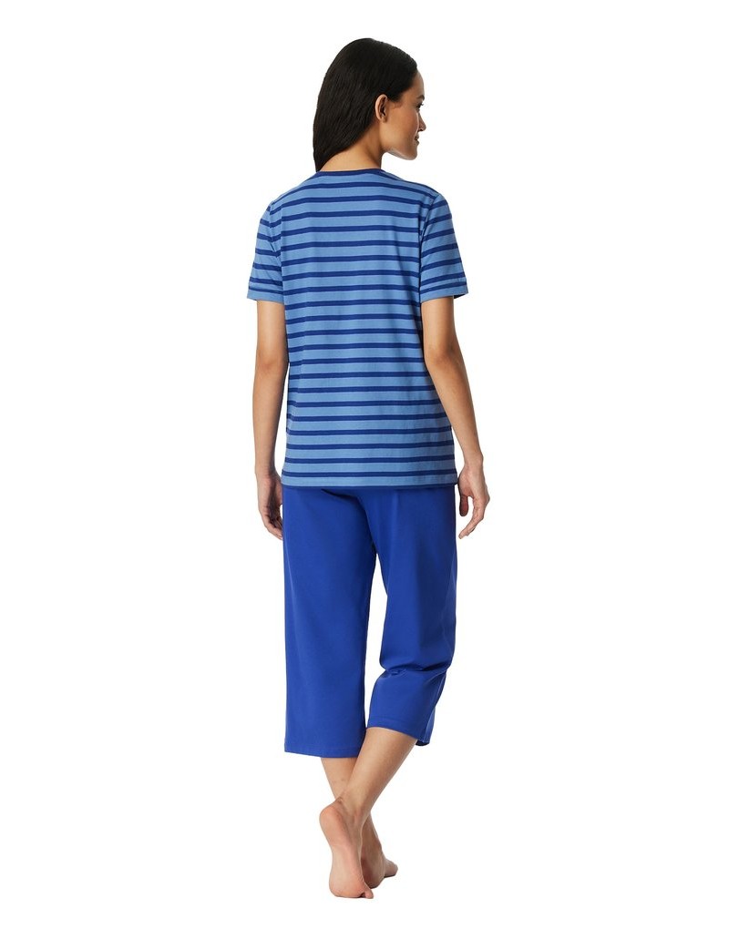 SCHIESSER-Damen-Pyjama-blau