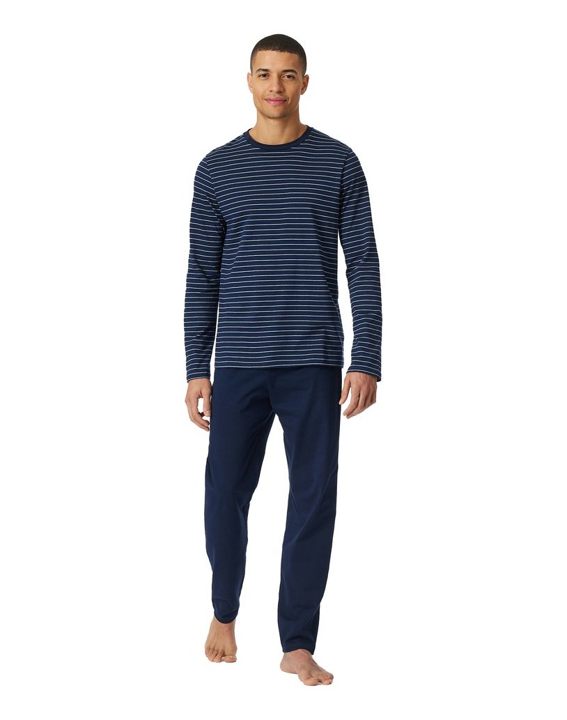 SCHIESSER-Herren-Pyjama-Casual-Essentials-grau