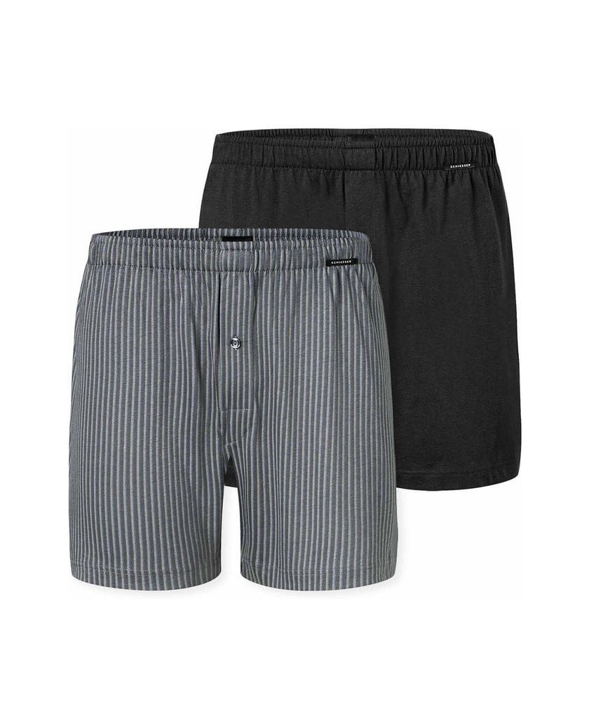 SCHIESSER-Herren-Boxershort-2er-Pack-schwarz