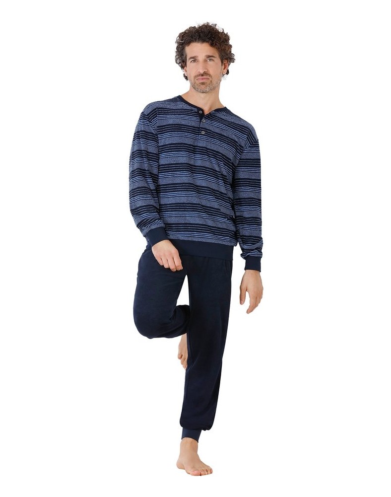 hajo-Herren-Pyjama-blau-