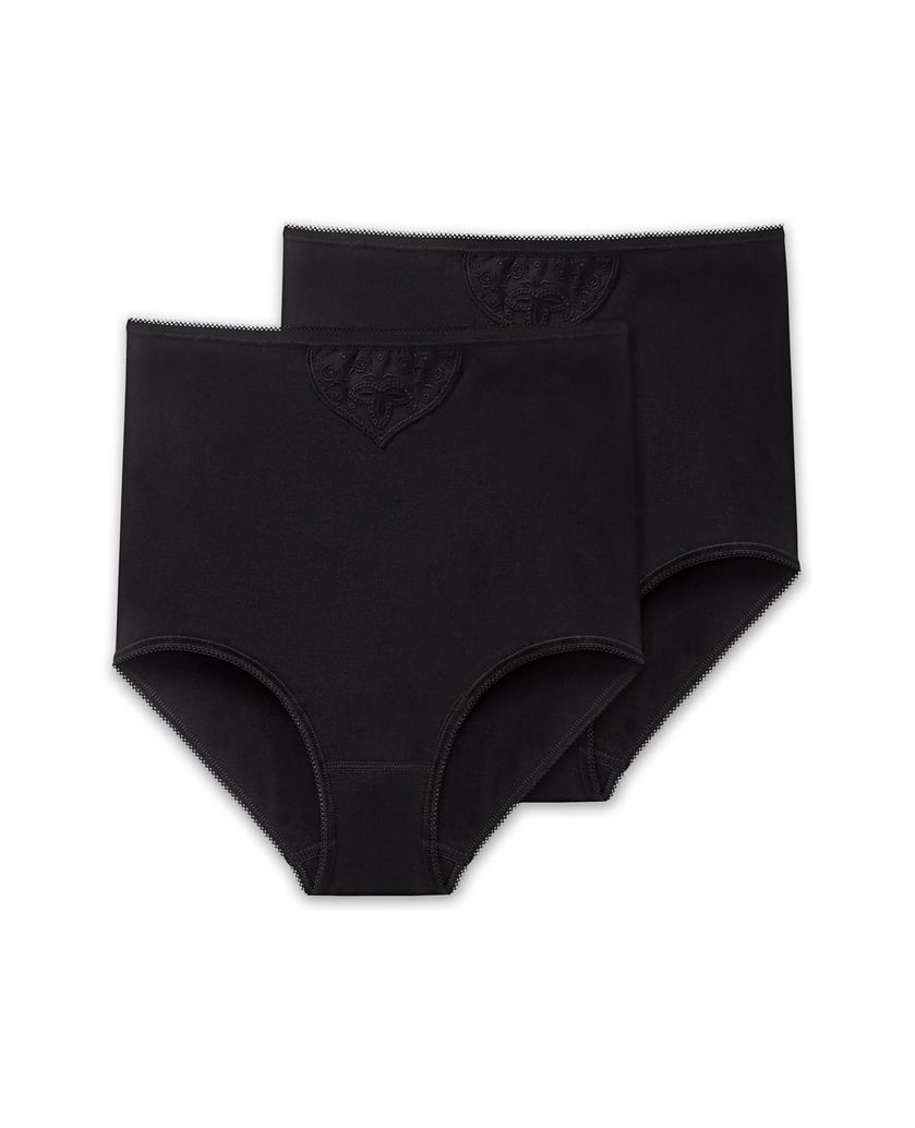 SCHIESSER-Damen-Slip-2er-Pack-Cotton-Essentials-schwarz