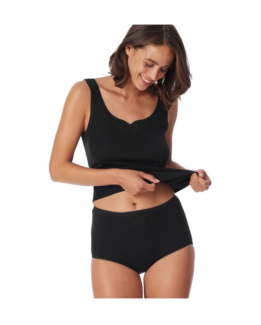 SCHIESSER-Damen-Slip-2er-Pack-Cotton-Essentials-schwarz