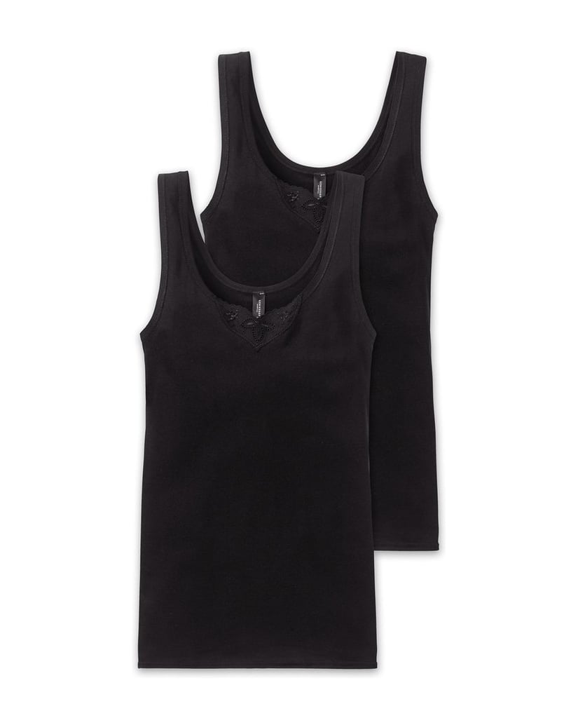 SCHIESSER-Damen-Unterhemd-2er-Pack-Cotton-Essentials-schwarz