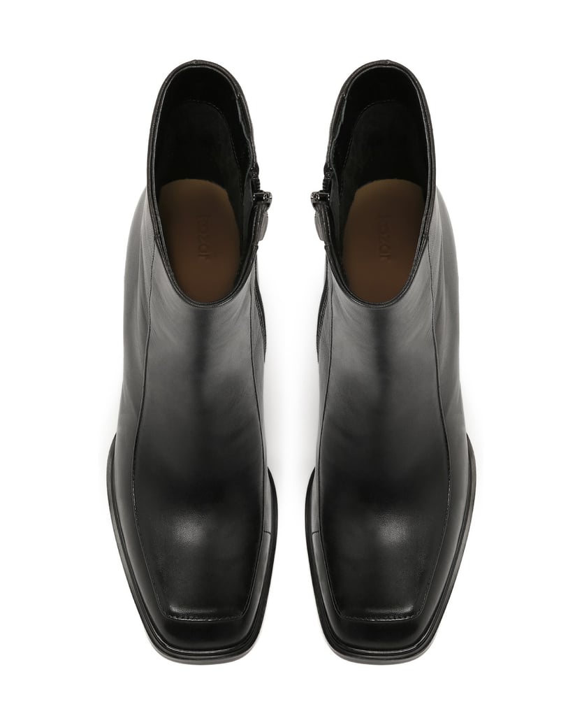 Kazar-Black-leather-boots-with-square-toe-čierna