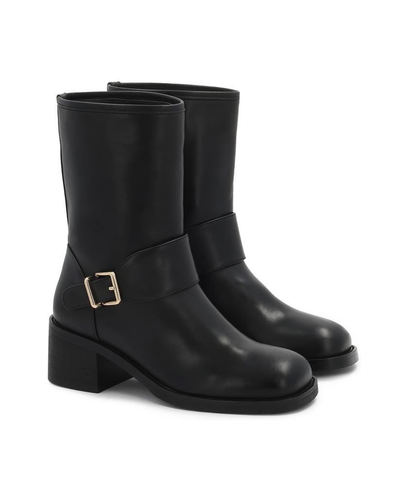 Kazar-Black-leather-boots-with-square-toe-čierna