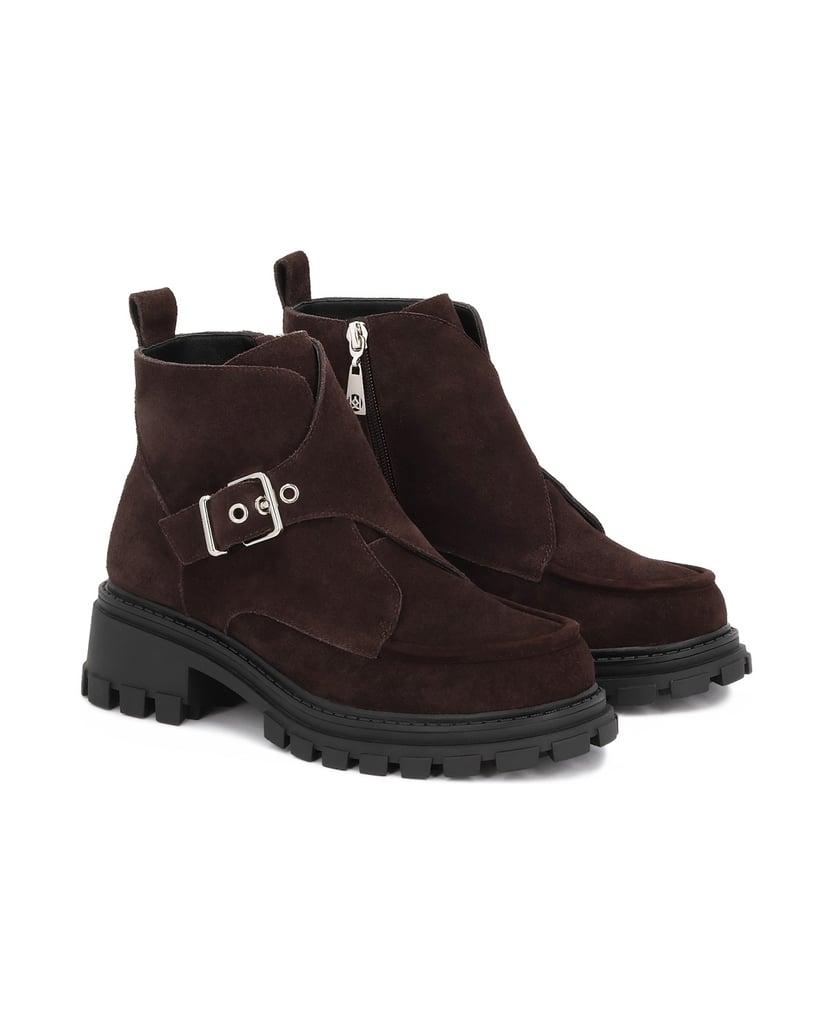 Kazar-Brown-suede-boots-on-a-solid-sole-with-a-decorative-buckle-tmavá-hnedá