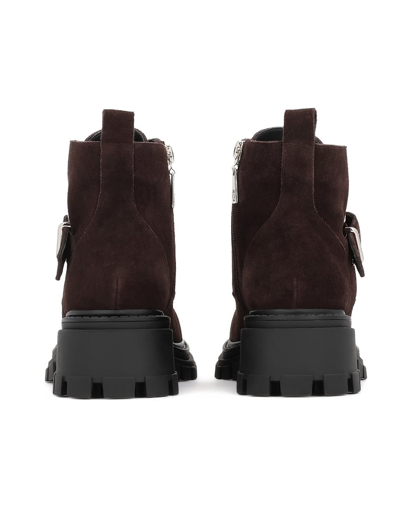 Kazar-Brown-suede-boots-on-a-solid-sole-with-a-decorative-buckle-tmavá-hnedá