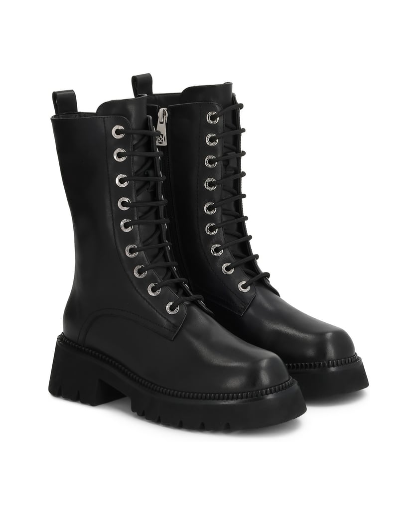 Kazar-Leather-boots-with-lace-up-upper-černá