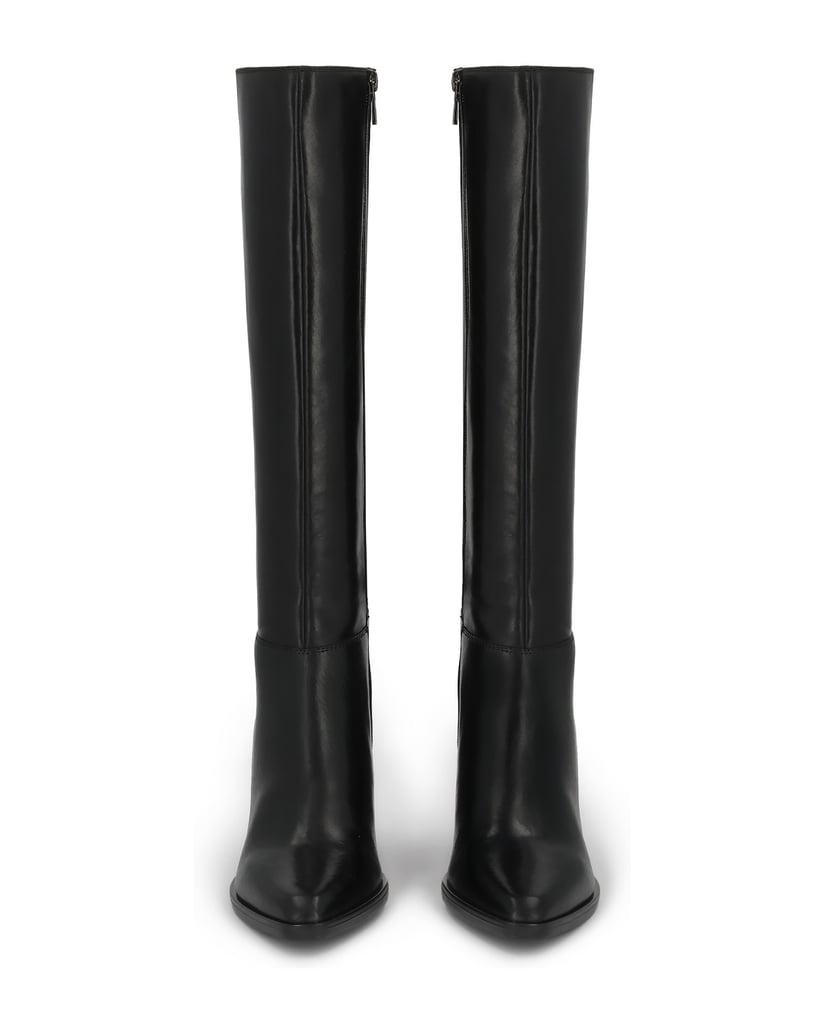 Kazar-Classic-black-boots-with-wide-heels-černá