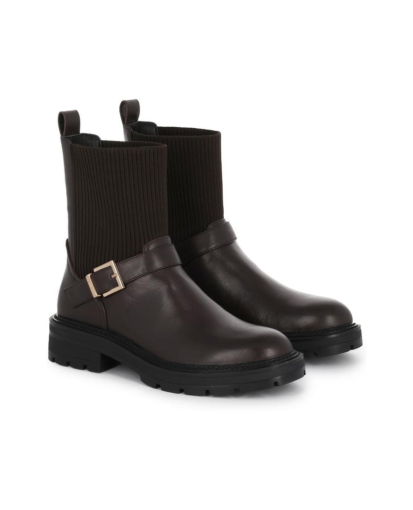 Kazar-Brown-slip-on-boots-in-leather-and-fabric-hnedá