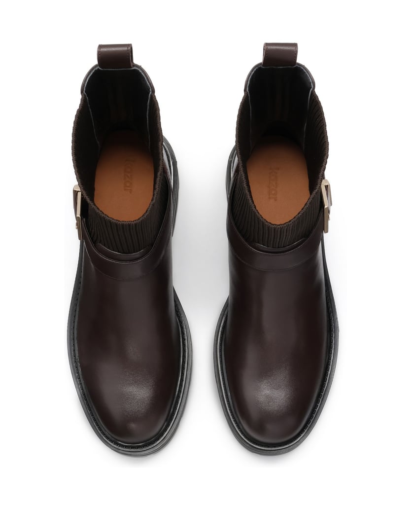 Kazar-Brown-slip-on-boots-in-leather-and-fabric-hnedá