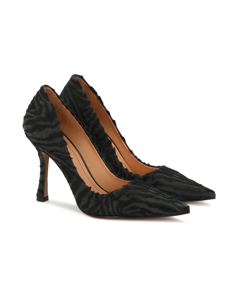 Kazar-Zebra-pattern-leather-pumps-with-hair-finish-černá
