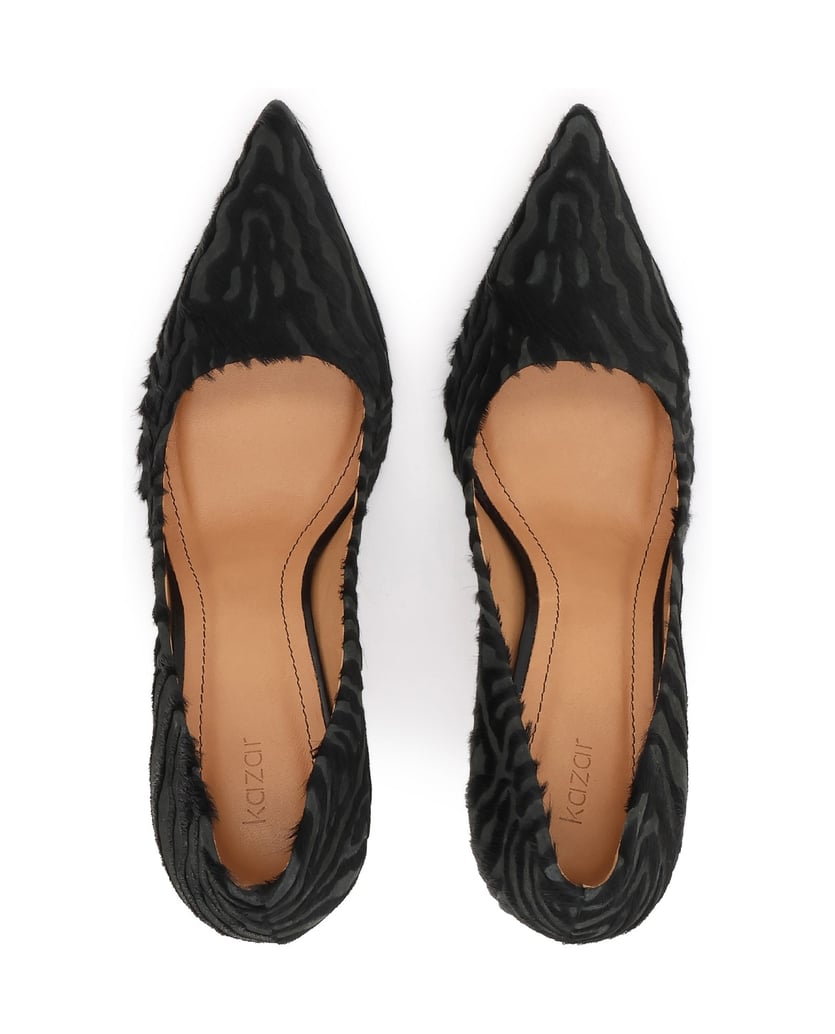 Kazar-Zebra-pattern-leather-pumps-with-hair-finish-černá