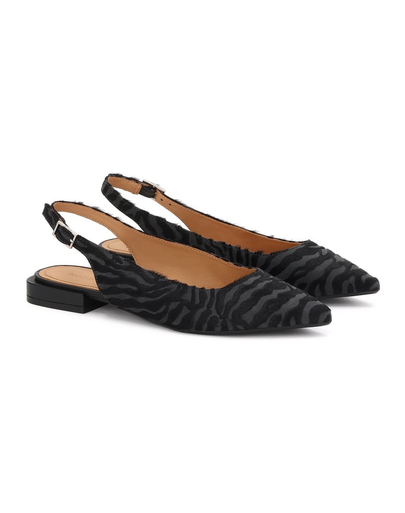 Kazar-Zebra-pattern-flat-pumps-čierna