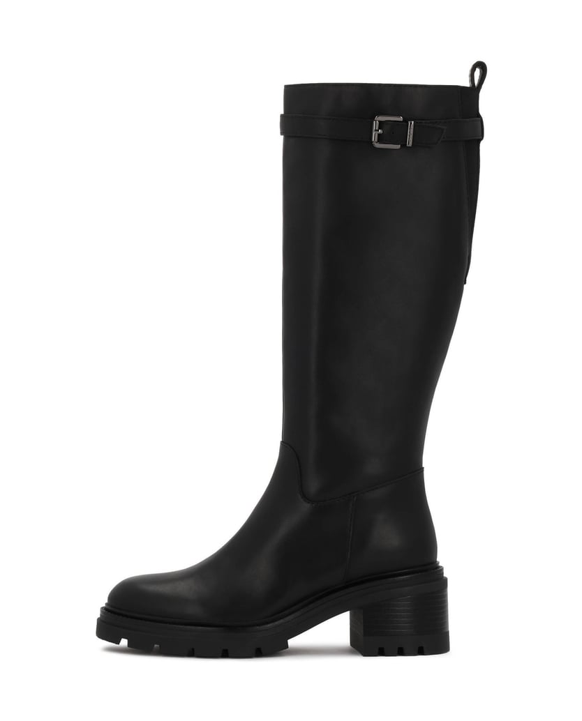 Kazar-Leather-boots-with-wide-heels-čierna