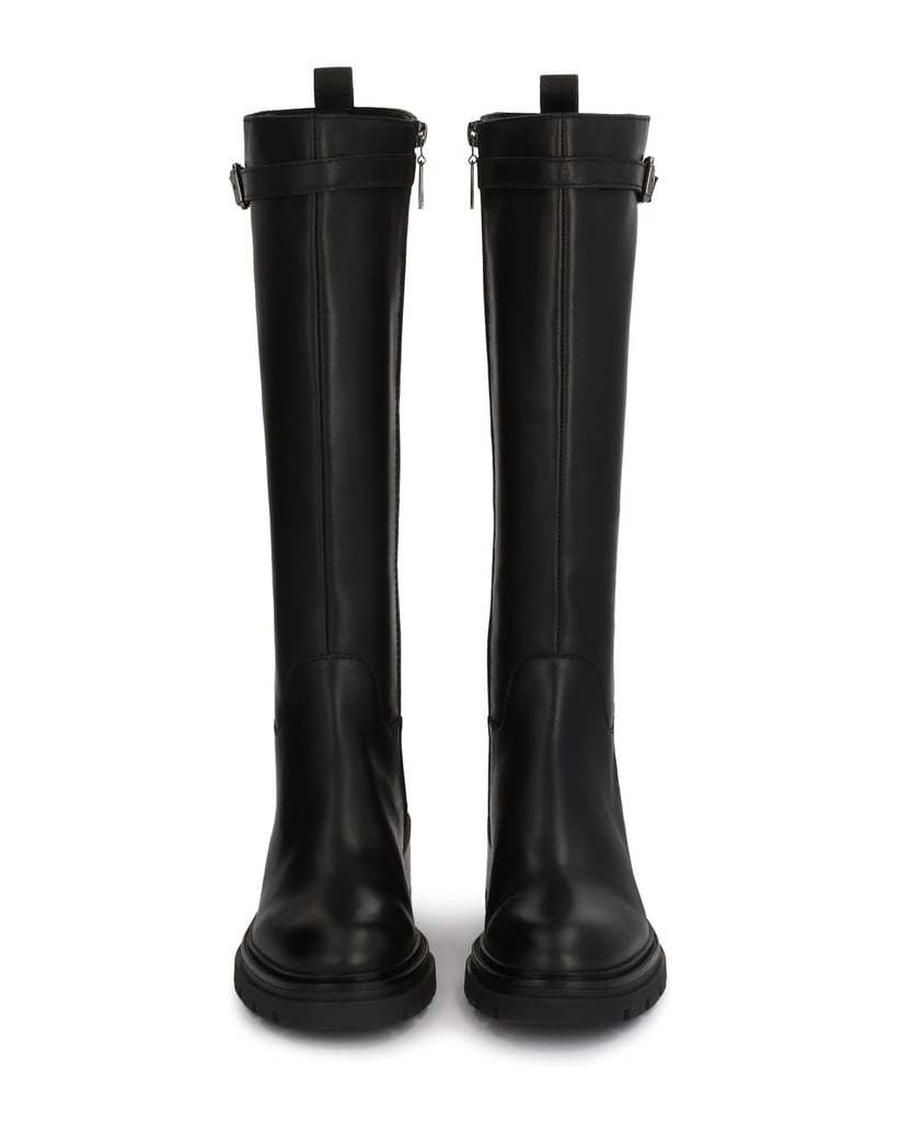 Kazar-Leather-boots-with-wide-heels-čierna