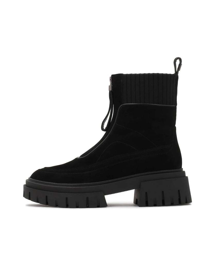 Kazar-Suede-boots-with-a-zipper-on-the-front-of-the-upper-čierna