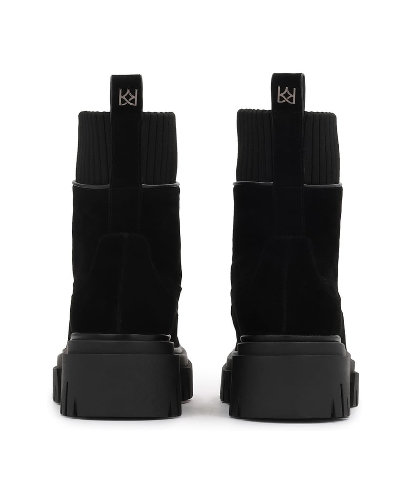 Kazar-Suede-boots-with-a-zipper-on-the-front-of-the-upper-čierna