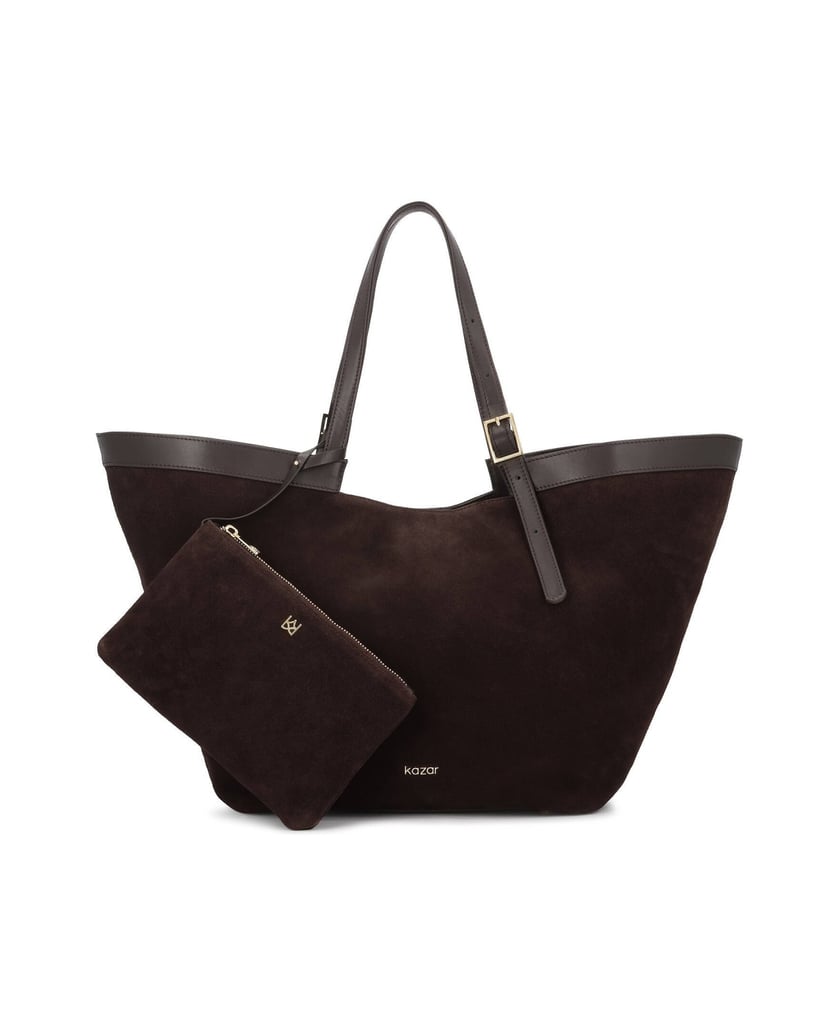 Kazar-Brown-large-suede-handbag-hnědá