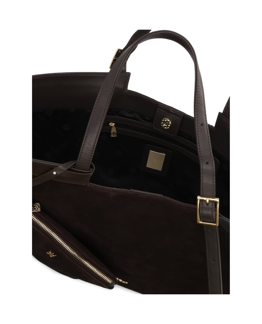 Kazar-Brown-large-suede-handbag-hnědá