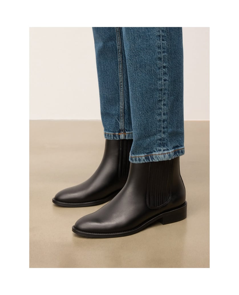 Kazar-Black-leather-boots-with-elastic-inserts-and-loops-čierna