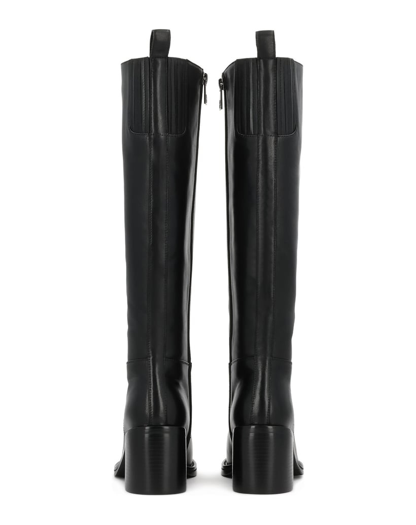 Kazar-Black-leather-boots-with-block-heel-černá