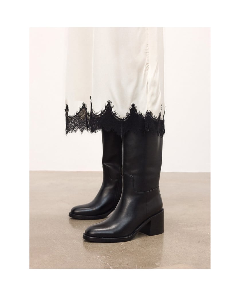 Kazar-Black-leather-boots-with-block-heel-černá