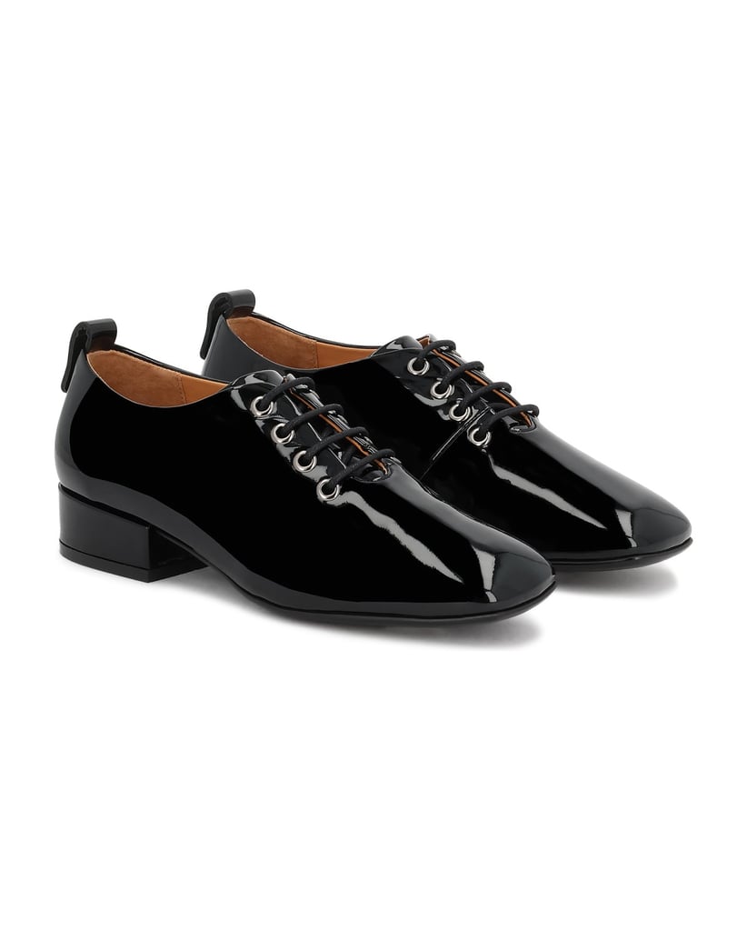 Kazar-Patent-leather-lace-up-heeled-shoes-černá