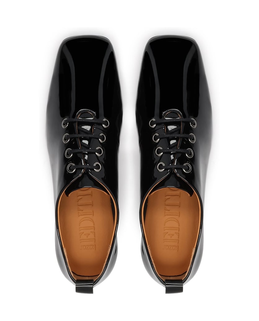 Kazar-Patent-leather-lace-up-heeled-shoes-černá