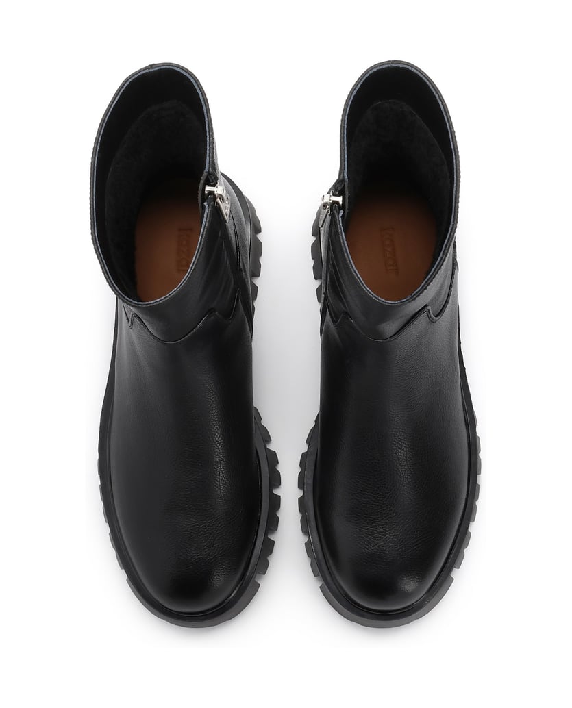 Kazar-Stiefel-aus-schwarzem-Naturleder-mit-fester-Sohle-schwarz