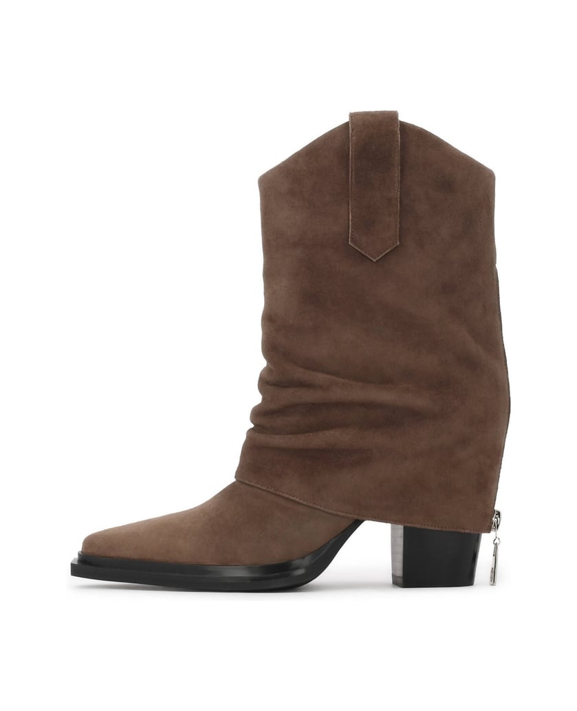 Kazar-Light-brown-suede-cowboy-boots-with-decorative-zipper-ťavia