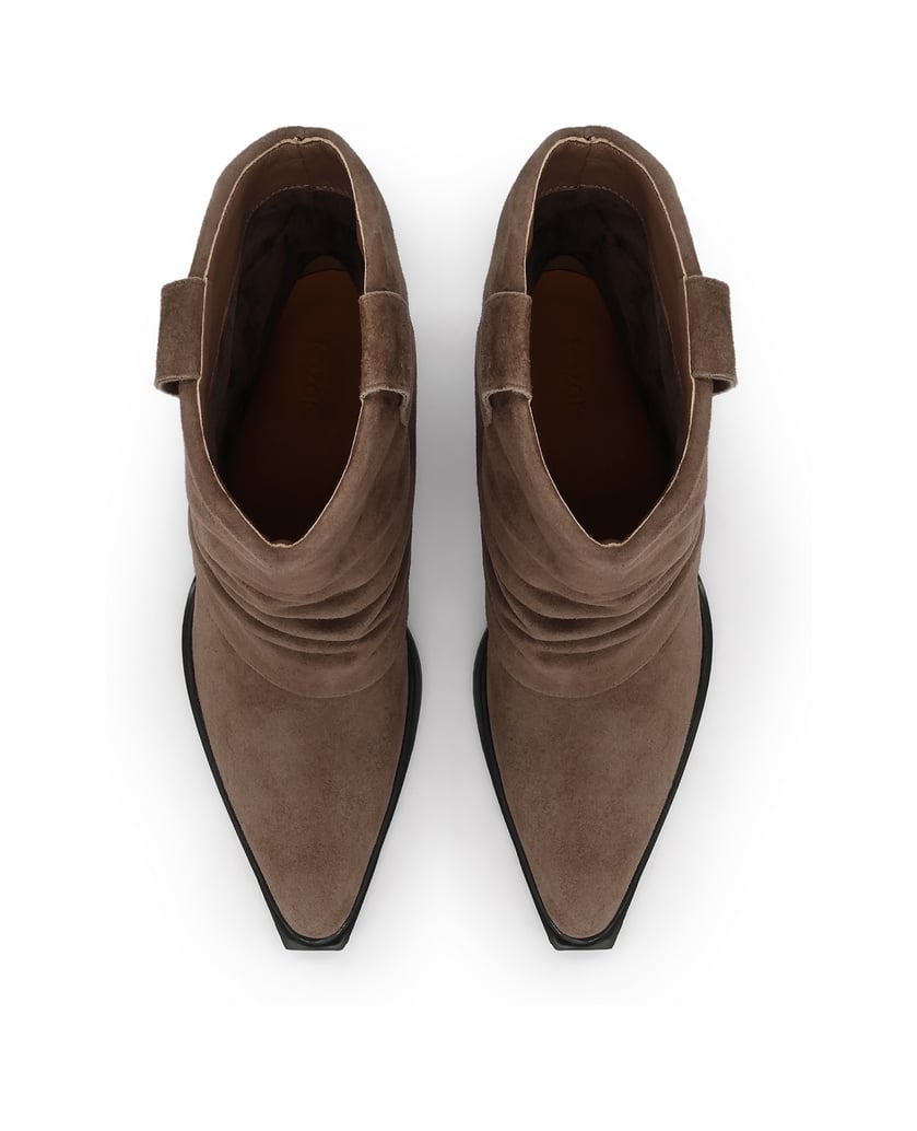 Kazar-Light-brown-suede-cowboy-boots-with-decorative-zipper-ťavia
