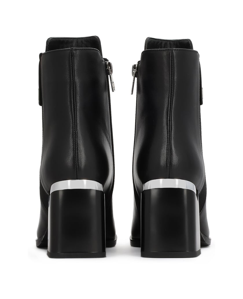 Kazar-Black-leather-boots-with-metallic-detailing-čierna