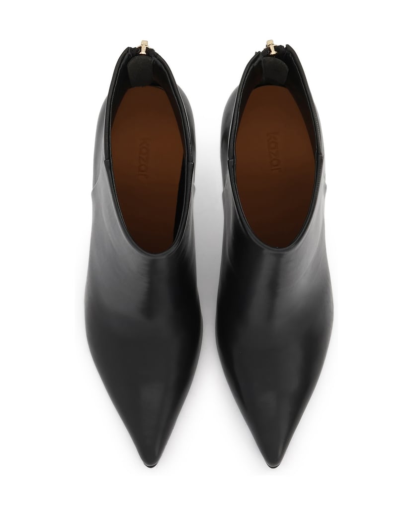 Kazar-Black-leather-stiletto-heeled-boots-with-zipper-at-back-čierna