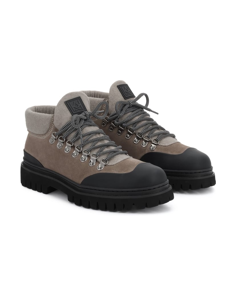 Kazar-Lace-up-boots-made-of-combined-materials-olivová